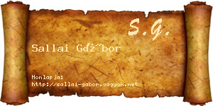 Sallai Gábor névjegykártya